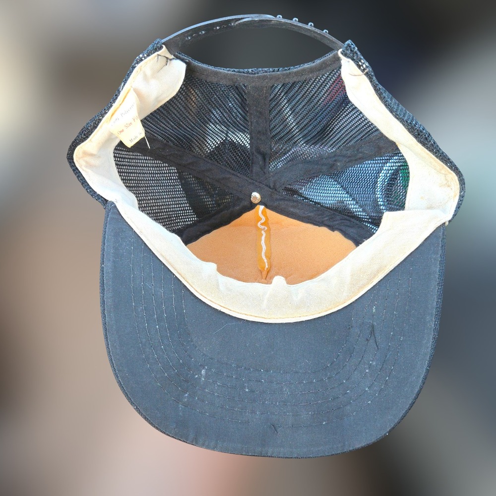 VTG If You Ain't A Fisherman Trucker Hat Black Mesh Snapback Humor Yupoong Cap - Picture 4 of 6